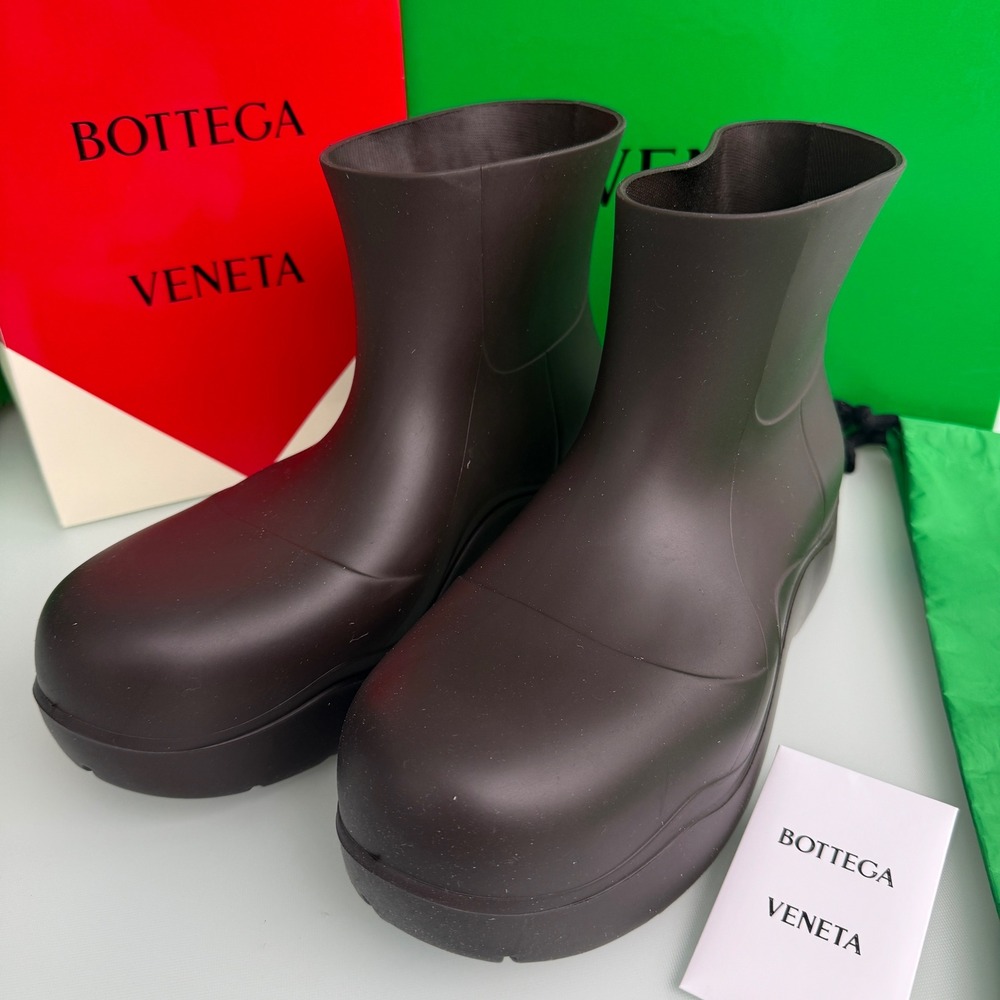 Bottega Veneta 640043 Men's Dark Brown Puddle Ankle Boots, 43